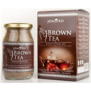 Brown Tea mixed herbal tea blend with Matcha, Hibiscus and premium botanical ingredients