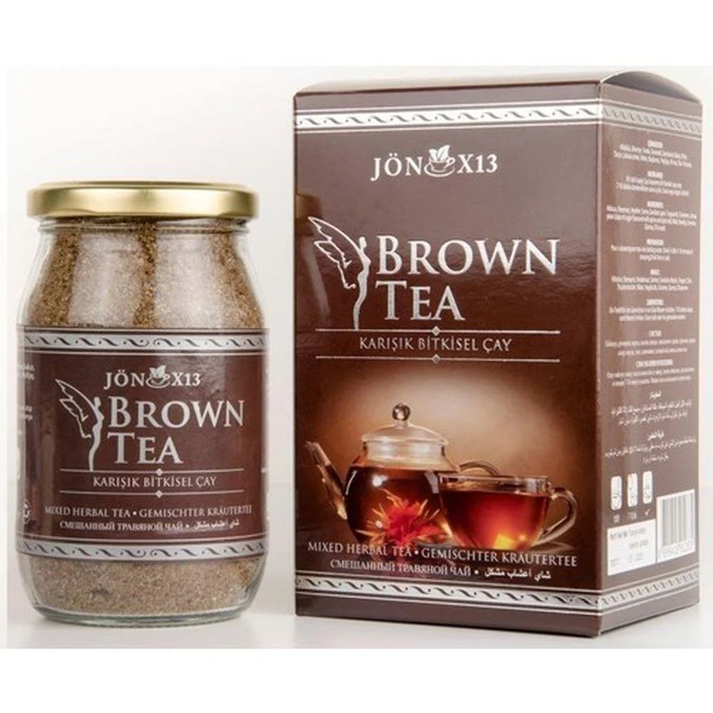 Brown Tea mixed herbal tea blend with Matcha, Hibiscus and premium botanical ingredients